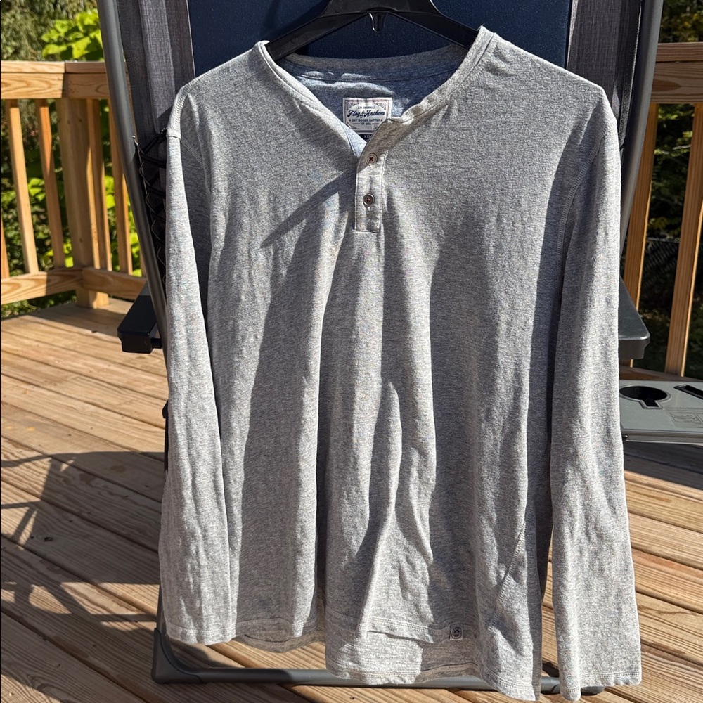 Gray Long Sleeve Henley Shirt from Flag and Anthem
